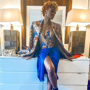 1980s Nina Ricci Metallic Brocade Dress with Jacket